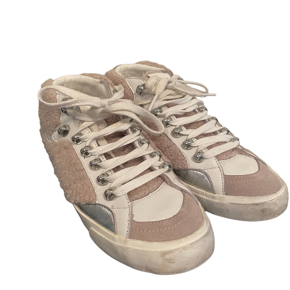 Marc‎ Fisher Sneakers Women’s 6.5M/Big Kids 5 leather with sherpa upper Merin